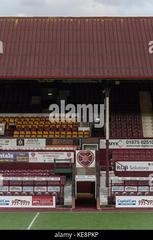 Die archibald Leitch, die Haupttribüne im Tynecastle wird in den Wiederaufbau der Fußball am Herzen', Edinburgh, Schottland, Großbritannien Stockfoto