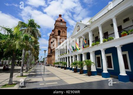 San Lorenzo Dom und Museum von Unabhängigkeit, Museo de la Independencia, Plaza 24 de septiembre, Santa Cruz de la Sierra Stockfoto