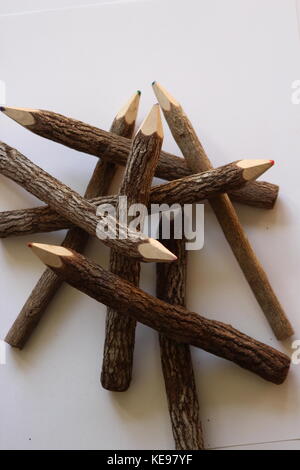 Stapel von Holz- Buntstifte, wie Sticks! Stockfoto