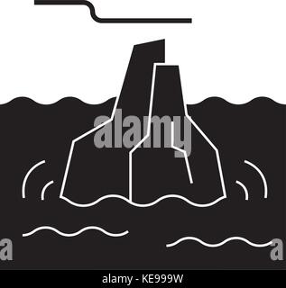 Eisberg Symbol, Vector Illustration, Zeichen auf isolierten Hintergrund Stock Vektor