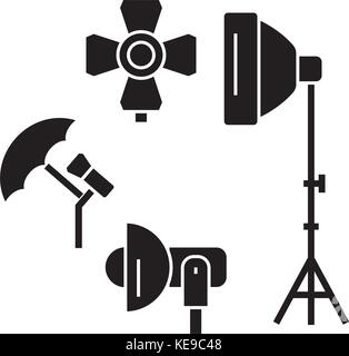 Foto-studio-Symbol, Vector Illustration, Zeichen auf isolierten Hintergrund Stock Vektor