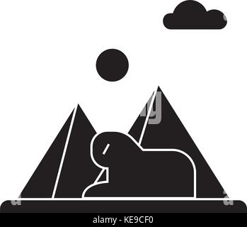 Pyramiden, Ägypten Symbol, Vector Illustration, Zeichen auf isolierten Hintergrund Stock Vektor