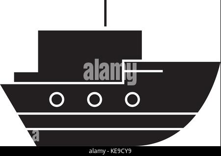 Schiff im Meer Symbol, Vector Illustration, Zeichen auf isolierten Hintergrund Stock Vektor