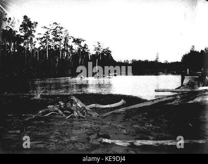 Vertrek van de Expeditie vanaf de monding van de rivier Tawarin n... Collectie stichting Nationaal Museum van Wereldculturen TM 60015019 Stockfoto