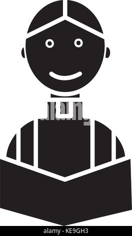 Priester bei der Hochzeit Kirche Religion christliche Symbol, Vector Illustration, Zeichen auf isolierten Hintergrund Stock Vektor