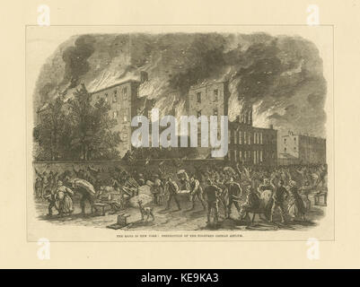 Die Unruhen in New York Zerstörung der Farbigen Orphan Asylum (Nypl b 13476047 423295) Stockfoto