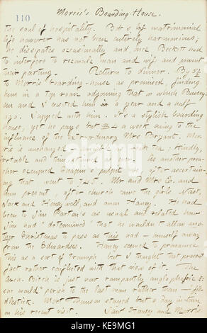 Der Tagebucheintrag von Thomas Butler Gunn vom 29. Dezember 1861 gibt Einblicke in persönliche und historische Ereignisse dieser Zeit und gibt einen detaillierten Überblick über das tägliche Leben während des amerikanischen Bürgerkriegs des 19. Jahrhunderts. Stockfoto