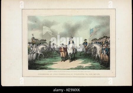 Die Kapitulation von Lord Cornwallis bei Yorktown, Virginia, 19. Oktober 1781 (NYPL Hades 256364 EM 14609) Stockfoto