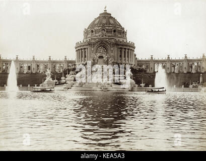 Der Festsaal und die Wasserfälle in der Weltausstellung 1904 Stockfoto