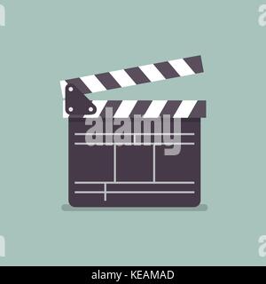 Filmklappe im flachen Stil. Vector Illustration Stock Vektor