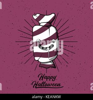Halloween Candy Cartoon. happy halloween anmelden. Vector Illustration. Stock Vektor