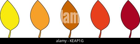 Vektor Herbst Blätter Symbole Hintergrund in Gelb und Rot Stock Vektor