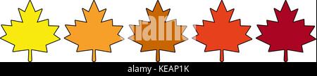 Vektor Herbst Blätter Symbole Hintergrund in Gelb und Rot Stock Vektor