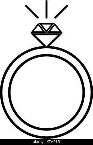 Diamond Engagement Ring Symbol. Einfache Abbildung: Diamond Engagement Ring vektor Symbol für Web Design auf weißem Hintergrund Stock Vektor