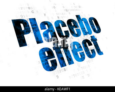 Gesundheit Konzept: Placebo Effekt auf digitalen Hintergrund Stockfoto