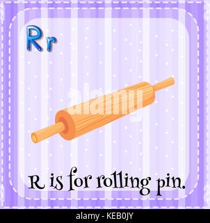 Flashcard Alphabet r ist für Rolling Pin Stock Vektor