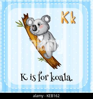 Alphabet K steht für Koala Stock Vektor