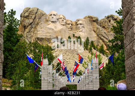 Rushmore über die Avenue der Flags montieren Stockfoto