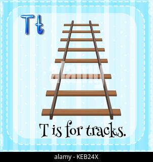 Flashcard Buchstaben t für Titel Stock Vektor