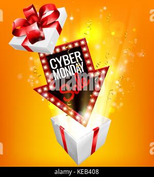 Cyber Monday Sale Spannende Geschenk-Zeichen Stock Vektor