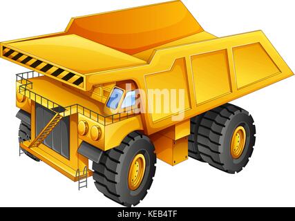 Closeup einfache Design von gelben Mining Truck Stock Vektor