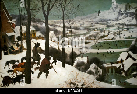 Pieter Bruegel der Ältere (1525-1569). Niederlande Maler. Jäger im Schnee, 1569. Kunst Geschichte Museum. Wien. Österreich. Stockfoto