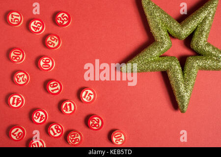 Bingo Zahlen im flachen Stil Stockfoto