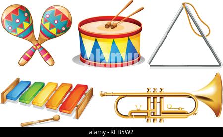 Abbildung verschiedener Musikinstrumente Stock Vektor
