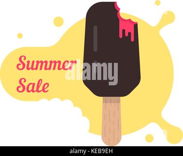 Summer Sale Mit popsicle Stock Vektor