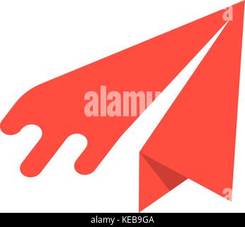 Rotes Papier Flugzeugsymbol Stock Vektor