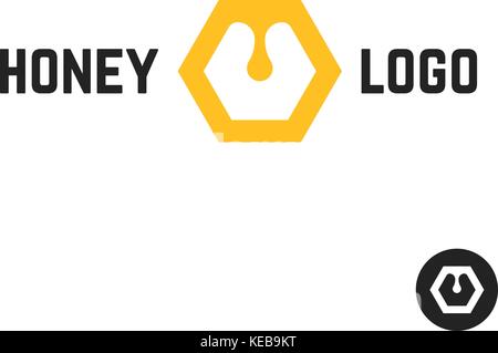 Honig logo mit abstrakten Zeichen Stock Vektor