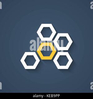 Honeycomb Symbol mit Schatten Stock Vektor