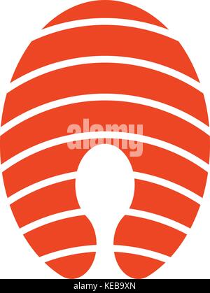 Einfaches Stück Lachs Symbol Stock Vektor
