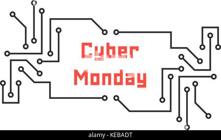 Cyber Monday mit pcb-Elemente Stock Vektor