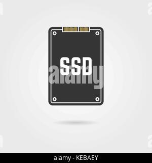 Schwarz ssd mit Schatten Stock Vektor