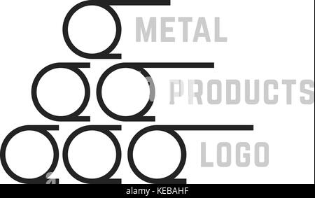 Einfache Produkte aus Metall logo Stock Vektor