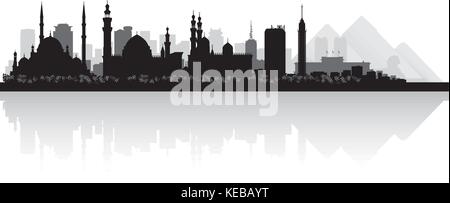 Kairo Ägypten Skyline der Stadt silhouette Vector Illustration Stock Vektor