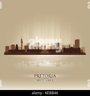 Pretoria South Africa Stadt Skyline Silhouette. Vektor-illustration Stock Vektor