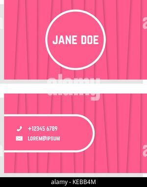 Weibliche Business Card mit rosa Streifen Stock Vektor