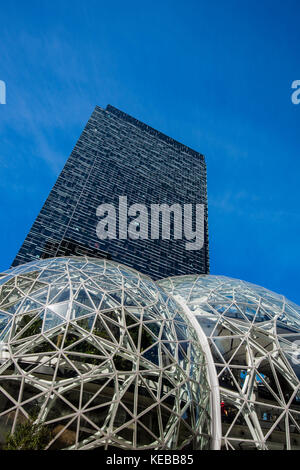 Die drei Sphären bei Amazon's Hauptquartier, Seattle, Washington, USA Stockfoto