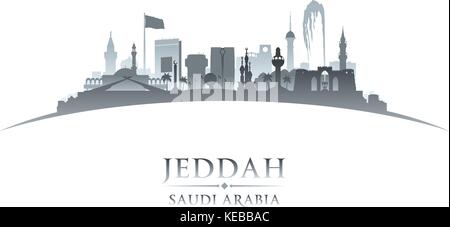 Jeddah Saudi-arabien Skyline der Stadt Silhouette. Vector Illustration Stock Vektor