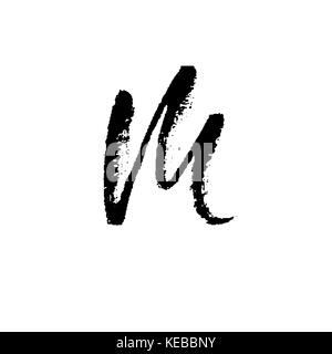 Von Hand bemalt Brief m. trockenen Pinsel modernen Schriftzug. Vector Illustration. Stock Vektor