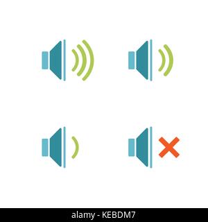 Isolierte sound Icons auf einem weißen Hintergrund. Vector Illustration Stock Vektor