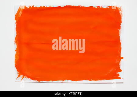 Abstrakte lackiert orange Canvas. Öl Farben auf einer Palette. Stockfoto