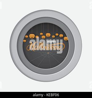 Halloween Kalligraphie abstrakt Hintergrund mit Papier schneiden Formen. Halloween vektor Schriftzug. Halloween Kalligraphie vektor design Layout für Halloween ba Stock Vektor