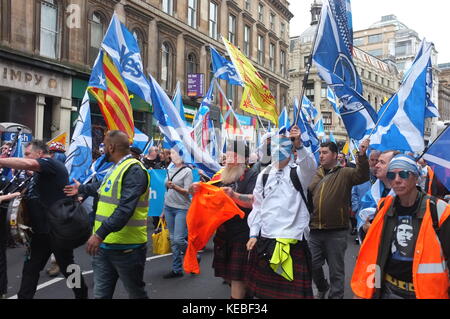 Pro-unabhängigkeit Rallye von der Hoffnung über die Angst, Glasgow, Schottland, Großbritannien organisiert. 16. September 2017. Stockfoto