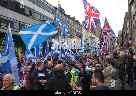 Pro-unabhängigkeit Rallye von der Hoffnung über die Angst, Glasgow, Schottland, Großbritannien organisiert. 16. September 2017. Stockfoto