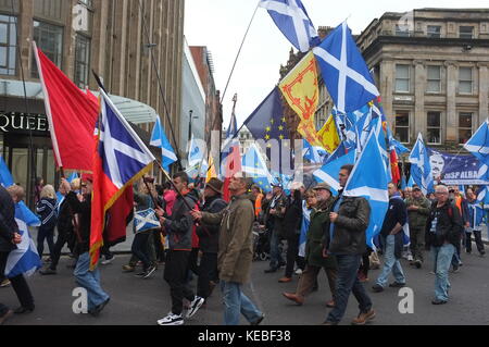 Pro-unabhängigkeit Rallye von der Hoffnung über die Angst, Glasgow, Schottland, Großbritannien organisiert. 16. September 2017. Stockfoto