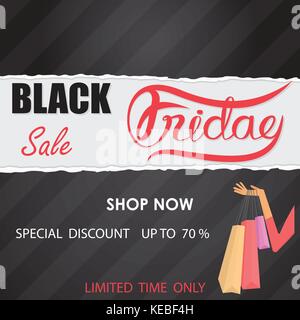 Schwarzer Freitag verkauf Inschrift design Vorlage. Schwarzer Freitag verkauf Hintergrund. Design für Ihr Business-Cover, Flyer, Plakate, Aufkleber oder Banner. Vect Stock Vektor