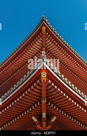 Die architektonischen Symmetrie der Dach eines japanischen Tempel Stockfoto